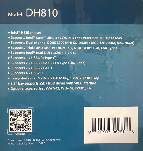 Shuttle xpc slim dh810 - slim, mini-pc