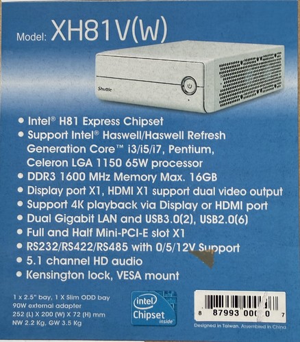Shuttle xpc xh81v intel - xh81v,, 4.gen